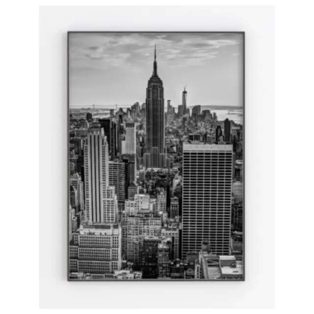 Poste à imprimer New York City Skyline noir et blanc A5, A4, A3