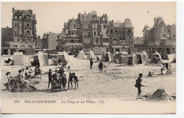 MALO LES BAINS - NORD - CPA 59 - la Plage - Vue 1 - enfants et villas