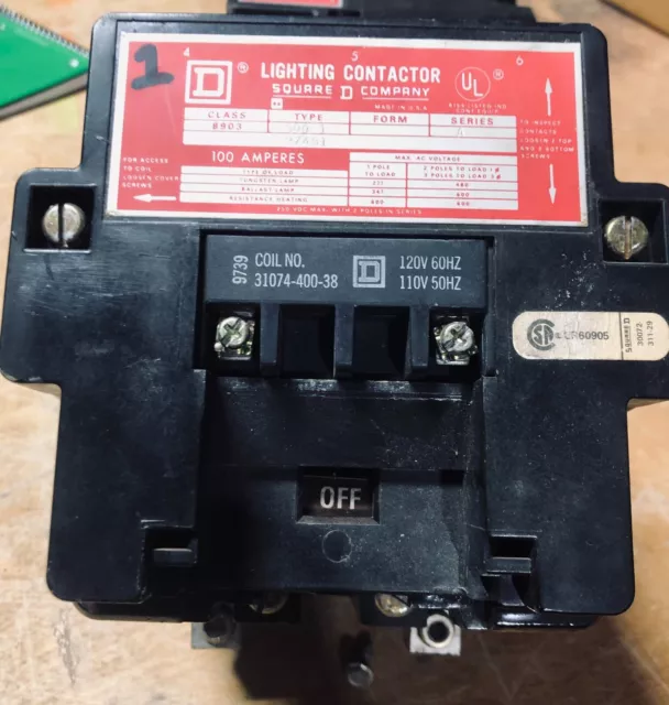 Square D 8903SQG2V02 Electrically Held Lighting Contactor