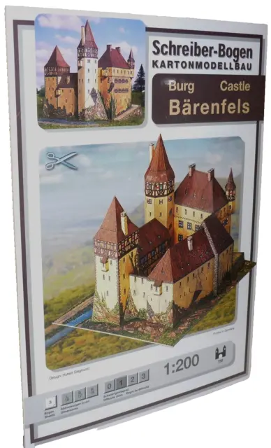 + KARTONMODELLBAU    Burg BÄRENFELS    SCHREIBER-BOGEN  750 Modèle en Papier