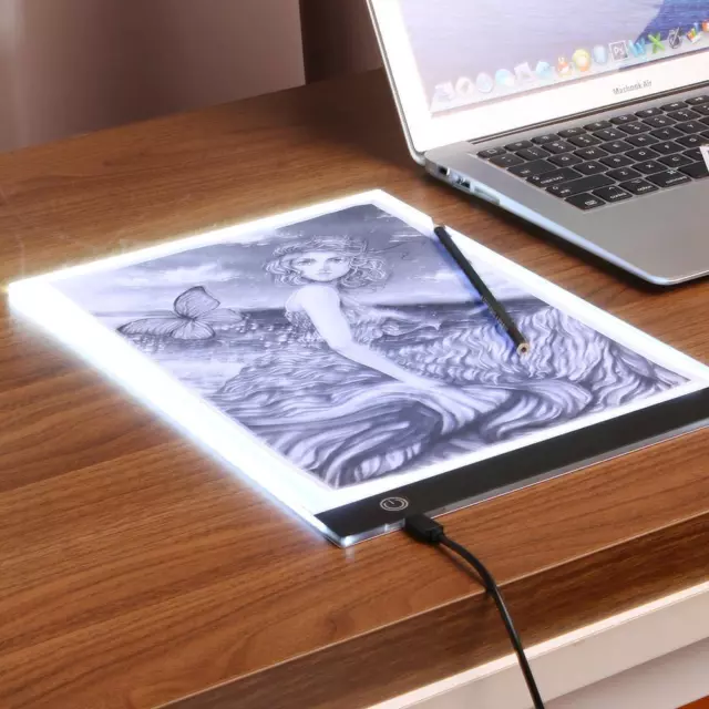 Tablet Digital de Gráficos A4 LED Plantilla Arte Tablero de Dibujo Caja de Luz Portátil Trac