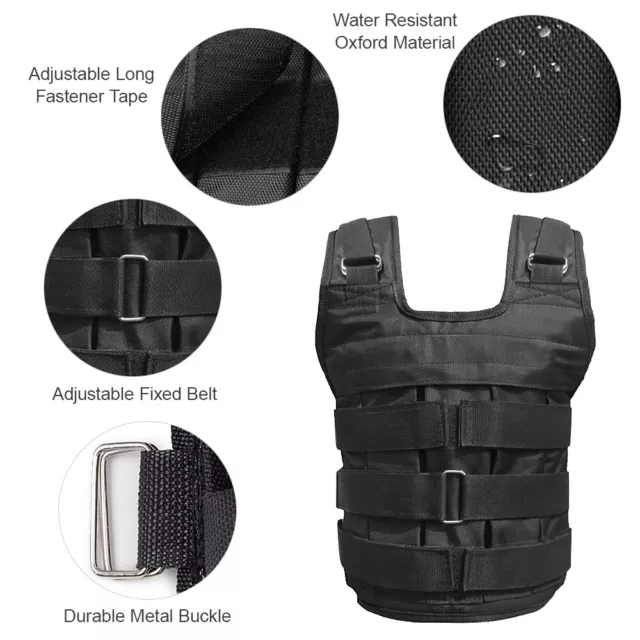 Max Loading 50kg Adjustable Weighted Vest Weight  Oxford Exercise 2