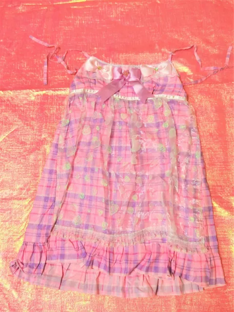 Nile Perch Japan Women's Dress Purple Plaid Casual Lolita One of a Kind OOAK 