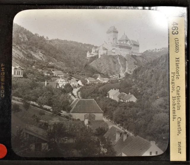 1-463 Magic Lantern Glass Slide Photo Carl stein Cavern Prague Bohemia
