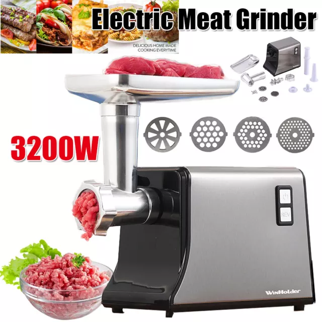 3200W Electric Meat Grinder Mincer Machine Mincing Sausage Maker Food Filler