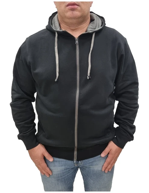 Felpa taglie forti uomo zip con cappuccio C-1044-02 No Maxfort