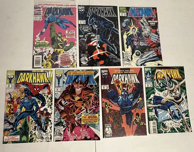 Lot of 7 DARKHAWK #17-33 Annual #2 Marvel  Comics 1992-93 Copper 1st series G/VG
