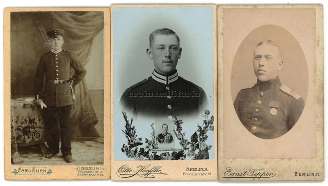 3x Orig. Foto CDV Portrait Soldaten in BERLIN ua mit Orden