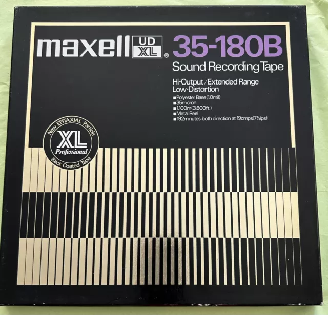 Vintage MAXELL UD XL 35-180B PROFESSIONAL 10.5" x 1/4" Reel Tape