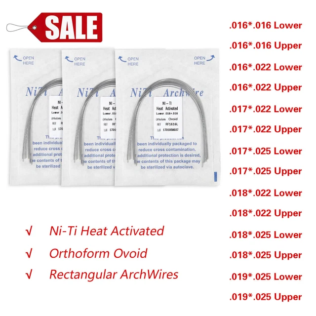 Fili Niti 10 Fili Arco Ortodontici In Niti - Forma Rotonda/Quadrata/Ovoidale, Per Laboratorio Dentale Orecchini Uomo Cerchio - Foto 4
