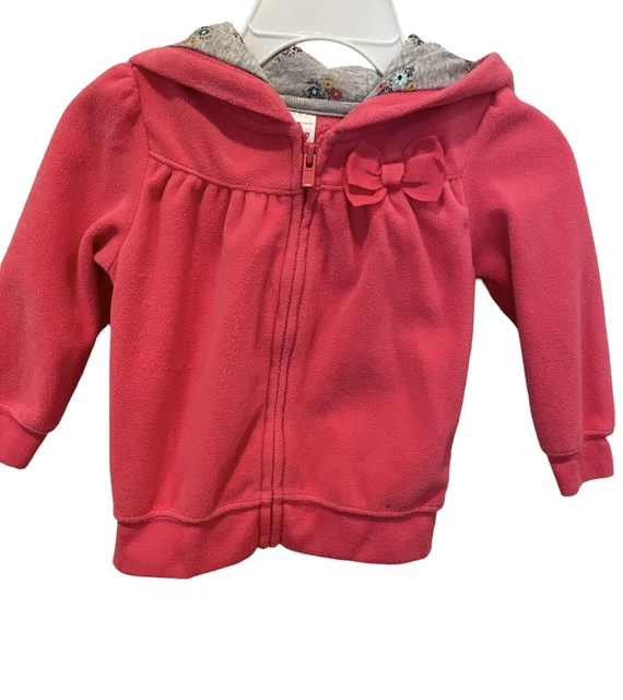 Just One You By Carters Baby Girl Fleece Jacket Pink 9 Months Hooded