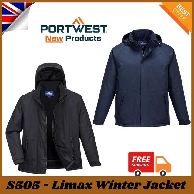 Portwest Impermeabile Cappuccio Giacca Da Lavoro Limax Pile Cappotto Foderato Isolato