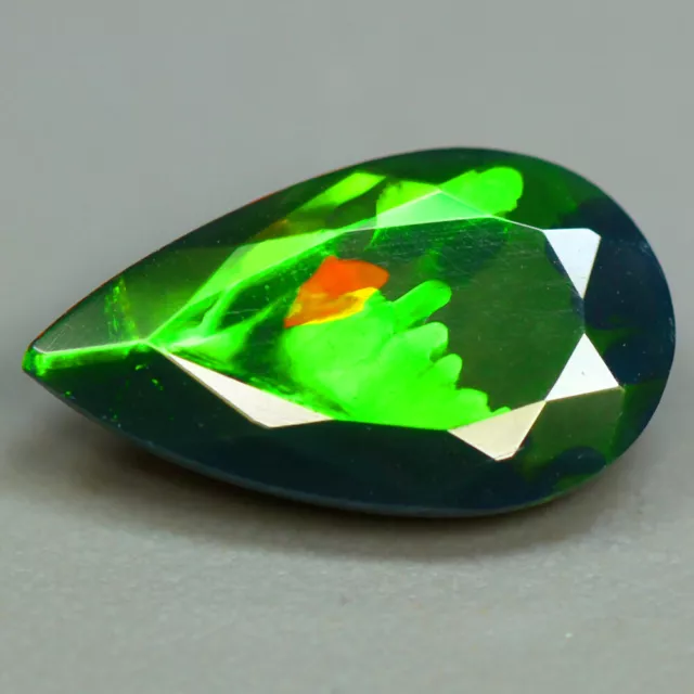 1.38 Cts_Extreme Fire_100 % Natural Multi-Color 3D Flash Welo Solid Black Opal
