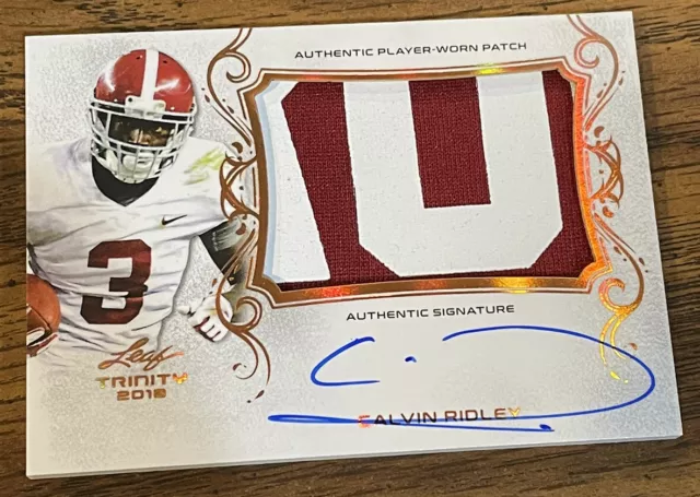 2018 Calvin Ridley Leaf Trinity JUMBO RPA Rookie 2-CLR Patch Auto!