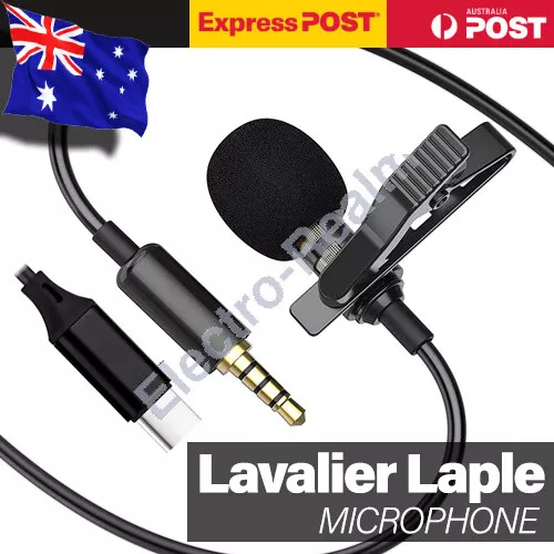 Clip-on Lapel Mini Lavalier Mic Microphone 3.5mm For Mobile Phone PC Recording