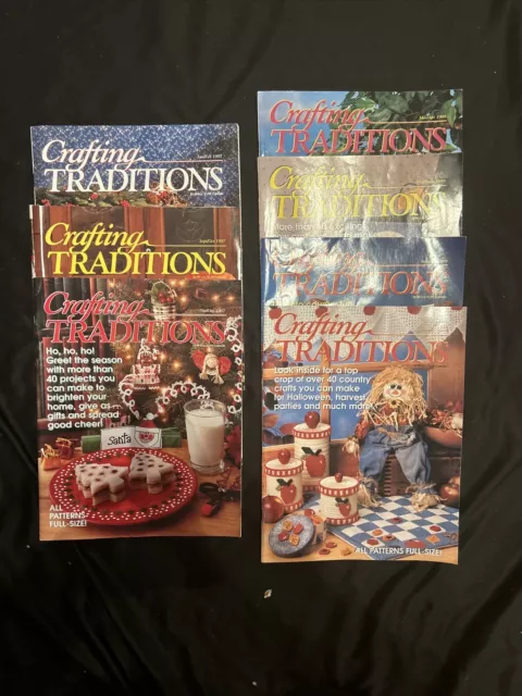 Lot of 7 Crafting Traditions Magazine Vintage With Full  Size Patterns 1997-1998