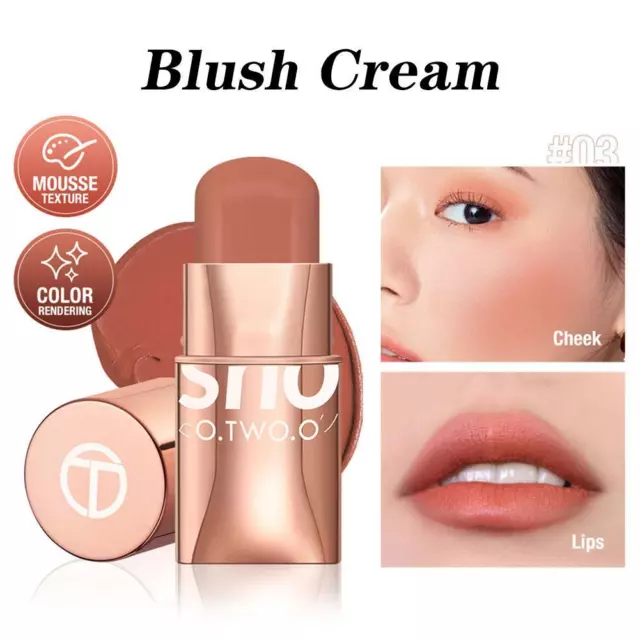 Palo de rubor de maquillaje hidratante rubor natural crema brillo labios j