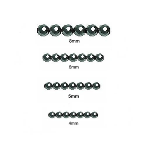 Magnetic Hematite Gemstone Jewelry Beads Facet Diamond Cut Bead 4Mm 5Mm 6Mm 8Mm