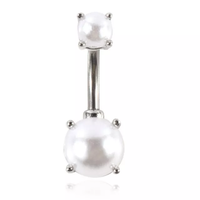 Opal Gem Crystal BELLY BAR Surgical Steel Belly Button NAVEL RING Body Piercing