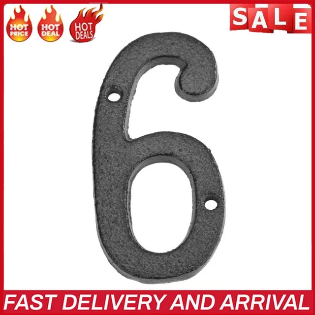 Metal Digital Number Cast Iron House Sign Doorplate DIY Cafe Wall Decor (6)