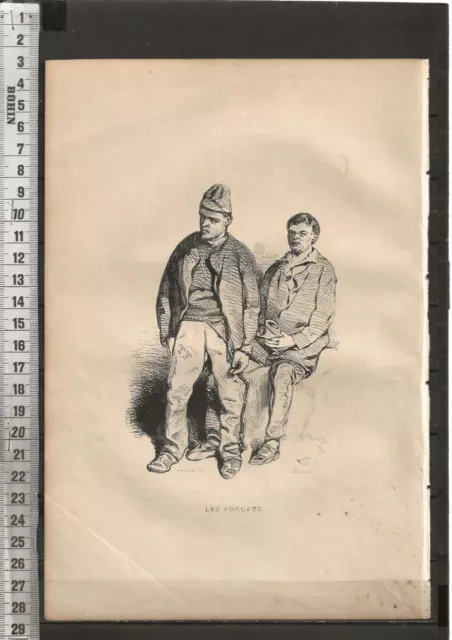 G393 / Gravure 1865 /  Les Forcats