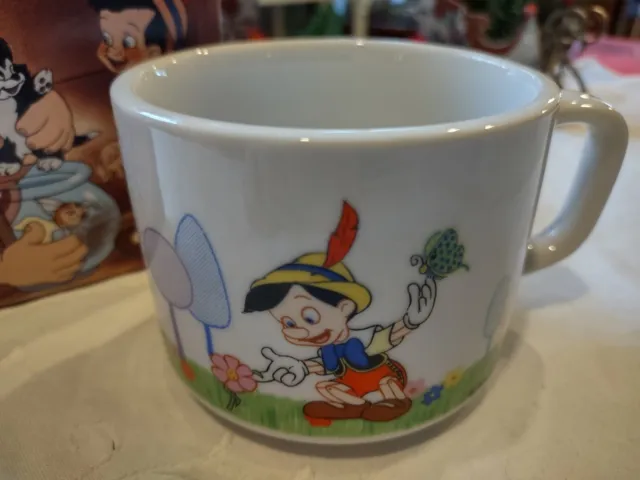 1970s Vintage Pinocchio Coffee Mug Cup DD Japan Walt Disney Productions 2.75"