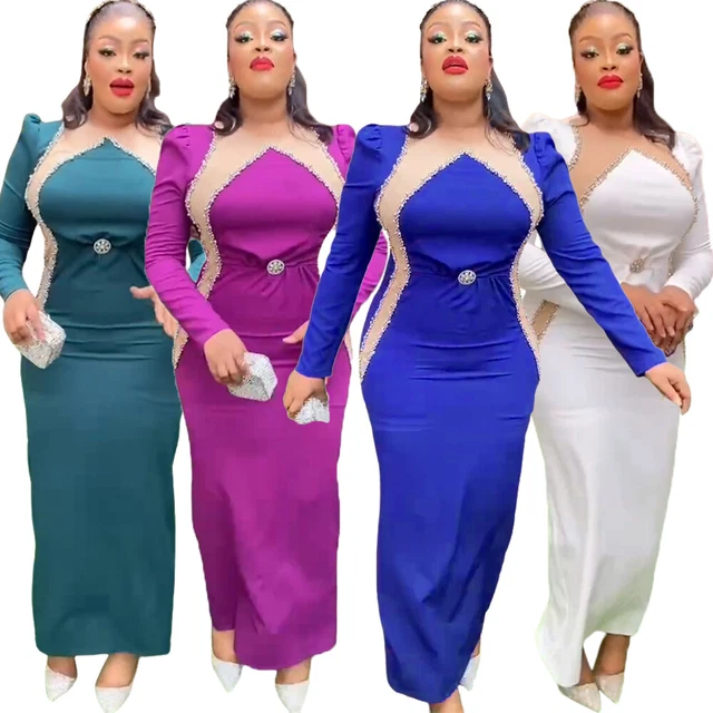 Dubai Kaftan Elegante Donna Bodycon Abiti da Matrimonio Abito da Sera Dashiki