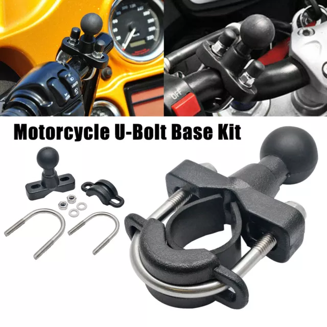 For RAM Mount U-Bolt Motorcycle Handlebar Bike Rail Base 1'' Ball Kit Universal