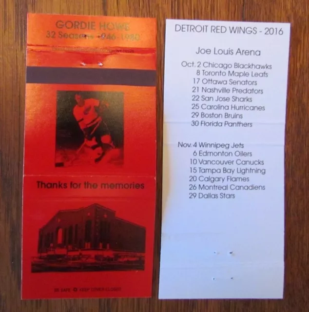 SPORTS HOCKEY GORDIE Howe 2016 Detroit Red Wings Home Schedule Olympia