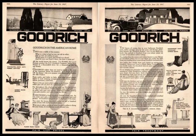 1917 B. F. Goodrich Company Akron Ohio "In The American Home" Vintage Print Ad