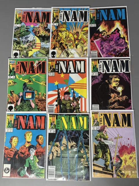 Marvel Comics The Nam Vietnam War Books 1-4 7-9 25 21 9 Issue Lot Retro 1980s