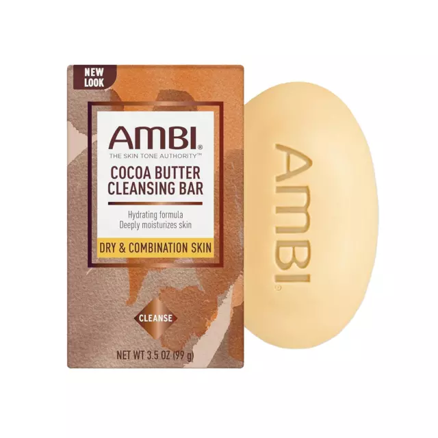 3.5 Oz Ambi Skin Care Cleansing Bar Soap with Cocoa Butter to Restore Care NEW 2