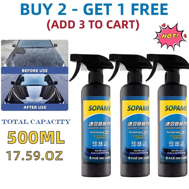 Sopami 3 En 1 Quick Effect Coating Agent Spray 500ml - Protection Hydrophobe Voiture Et Vernis
