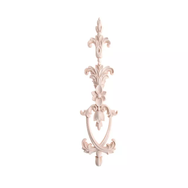 1X Wood Carved Corner Onlay Applique Unpainted Frame Decal Home Decor 25x6-HV