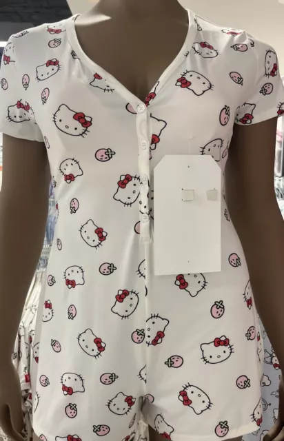 Hello Kitty Pyjama Romper UK Size 4-20 2XS-XL