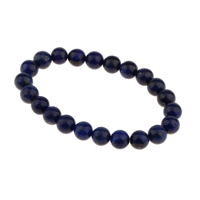 Bracelet en perles de lapis lazuli avec pierres précieuses naturelles de 8 mm