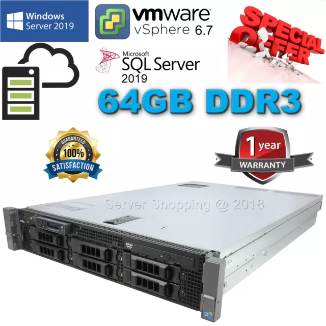 Dell PowerEdge R710 2x X5650 2.66Ghz 12-CORE 64GB DDR3 RAID PERC 6i 4x500GB SATA