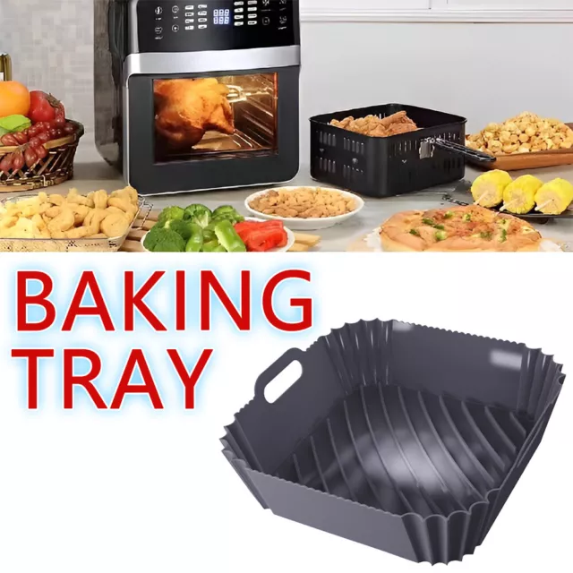 Air Fryer Silicone Pot Basket Non-stick Liners, 8.07x8.07x2.76in