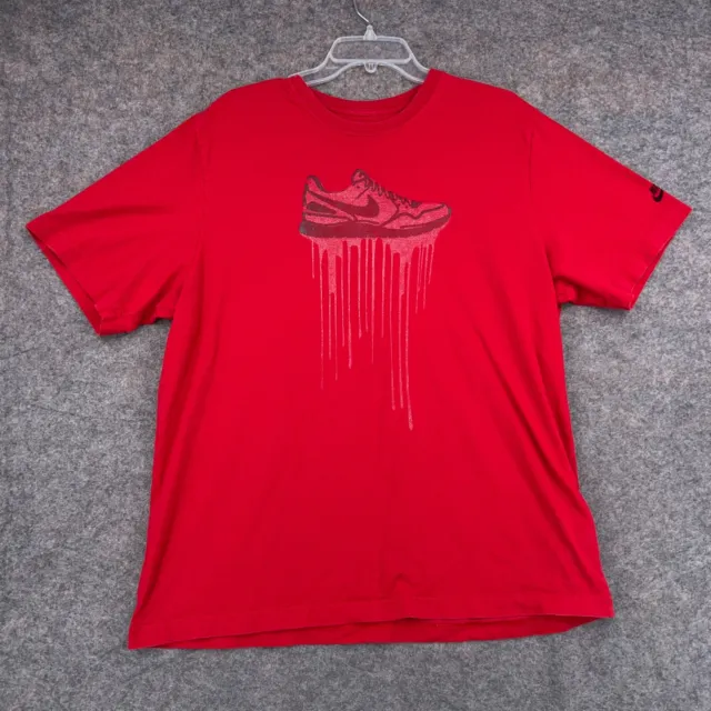 Nike Shirt Mens XL Red Short Sleeve Crewneck Sneaker Drip Graphic Tee