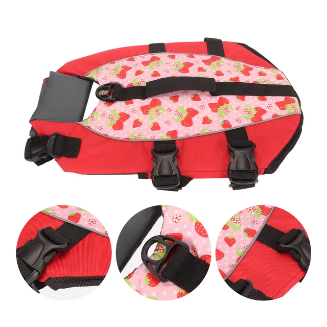 Chaqueta flotante para perro resistente a las lágrimas chaleco salvavidas rojo ajustable para mascotas grandes
