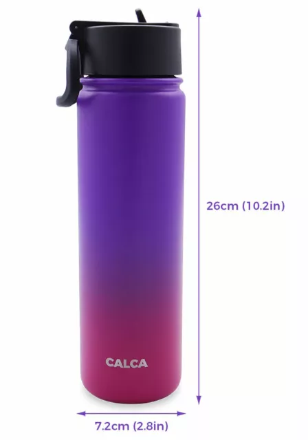 22oz Wide Mouth Lid Stainless Steel Water Bottle & Double Wall Vacuum Insulated