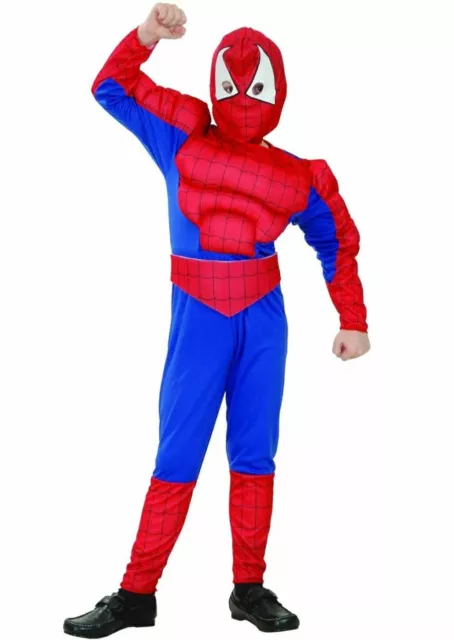 Carnevale Costume Bambino Spiderman Misura 4-5-6-7-8-9-10-11-12 Anni Supereroe