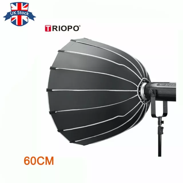 Portable 60CM Quickly Fast Installation Deep Parabolic Softbox Bowens For Studio