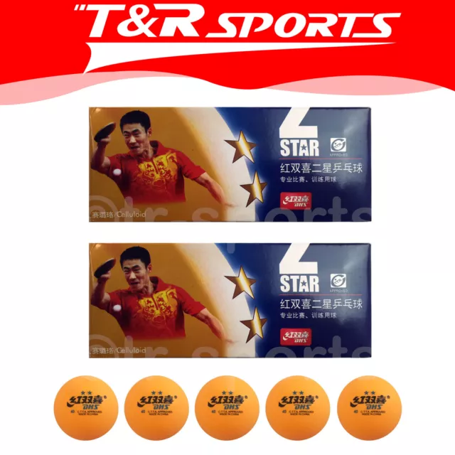 20x DHS 2 Star 40mm Table Tennis Ping Pong Competition Balls Orange AU