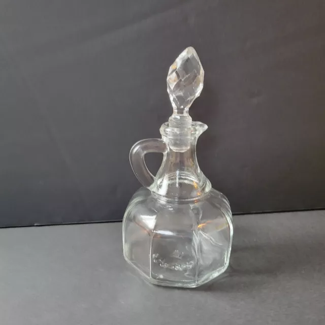 Hazel Atlas Clear Glass Cruet / Vinegar Oil Bottle