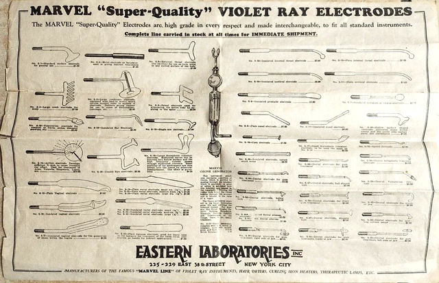 Amazing Eastern Labs Marvel Super-Quality Electrodes Fold out Poster catalog