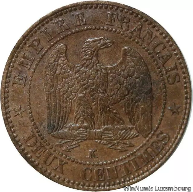 F2944 France 2 Centimes Napoléon III 1854 K Bordeaux ->Faire offre
