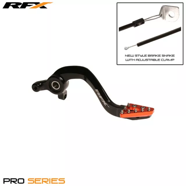 Levier de frein arrière RFX Pro ST (Anodisé dur noir/orange) - KTM65 - NEUF