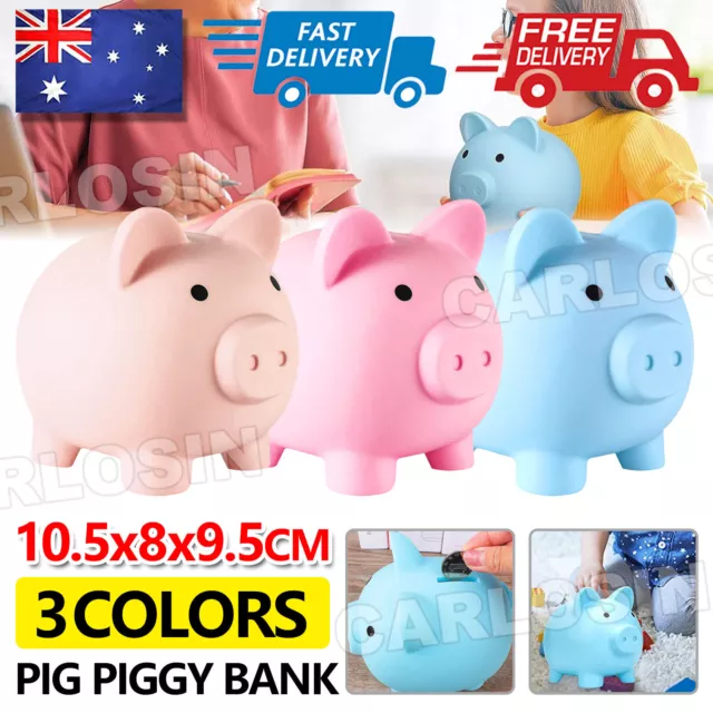 Pig Piggy Bank Coin Openable Money Save Boxs Soft Plastic Toy Kids Gift Cash Box