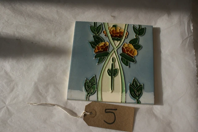 vintage  Ceramic Tile Victorian Style Fireplace Tile ref 5
